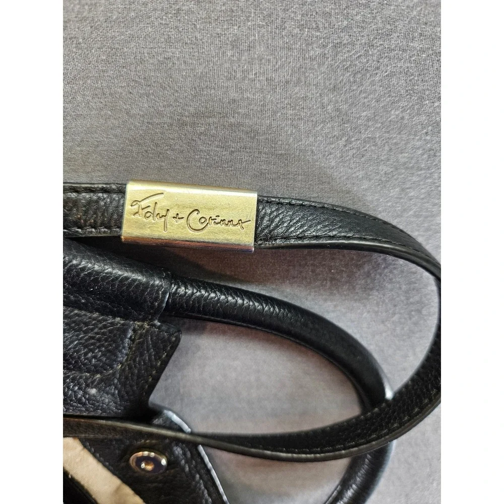 Foley & Corinna Jet Setter Black Pebbled Leather Crossbody Bag (sku 135)